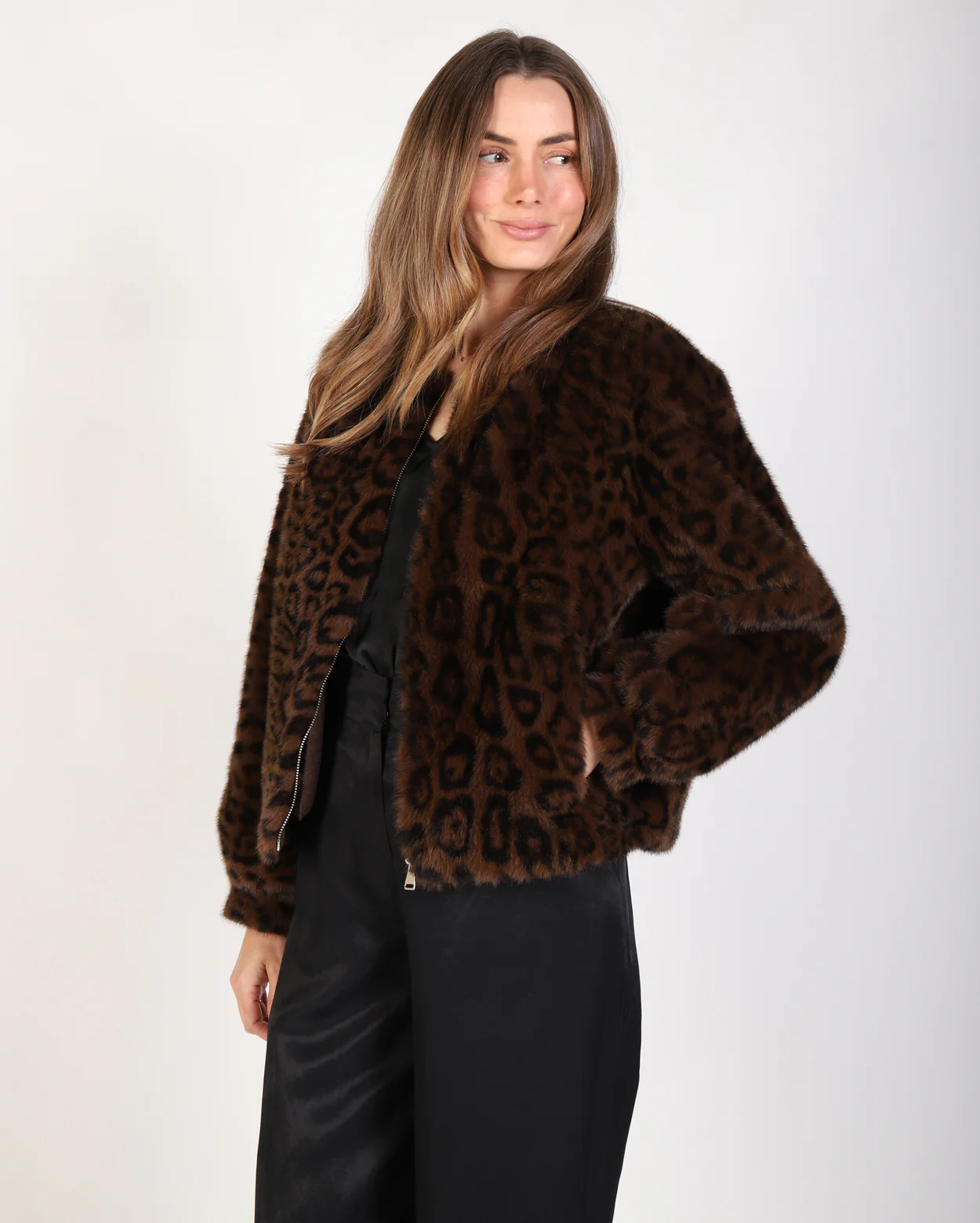 Ali Fur Jacket - Leopard - Image 3