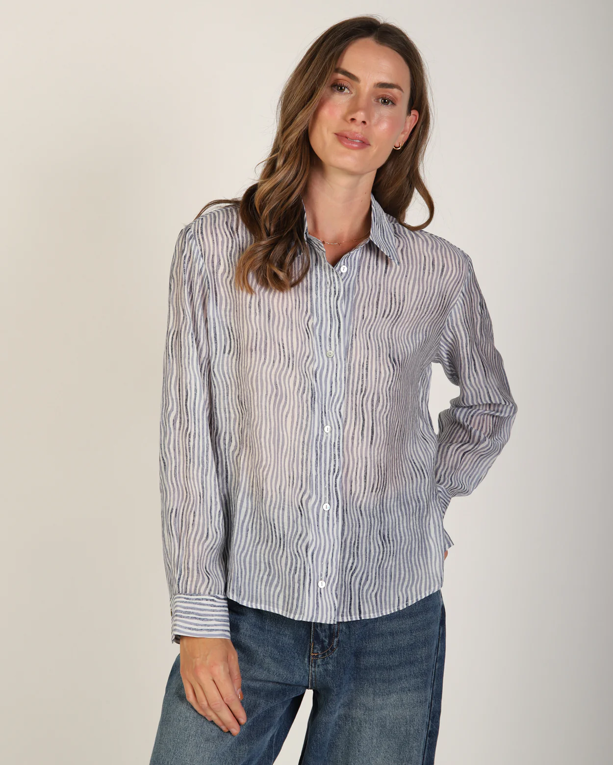 Alia Shirt  - Navy/White - Image 2