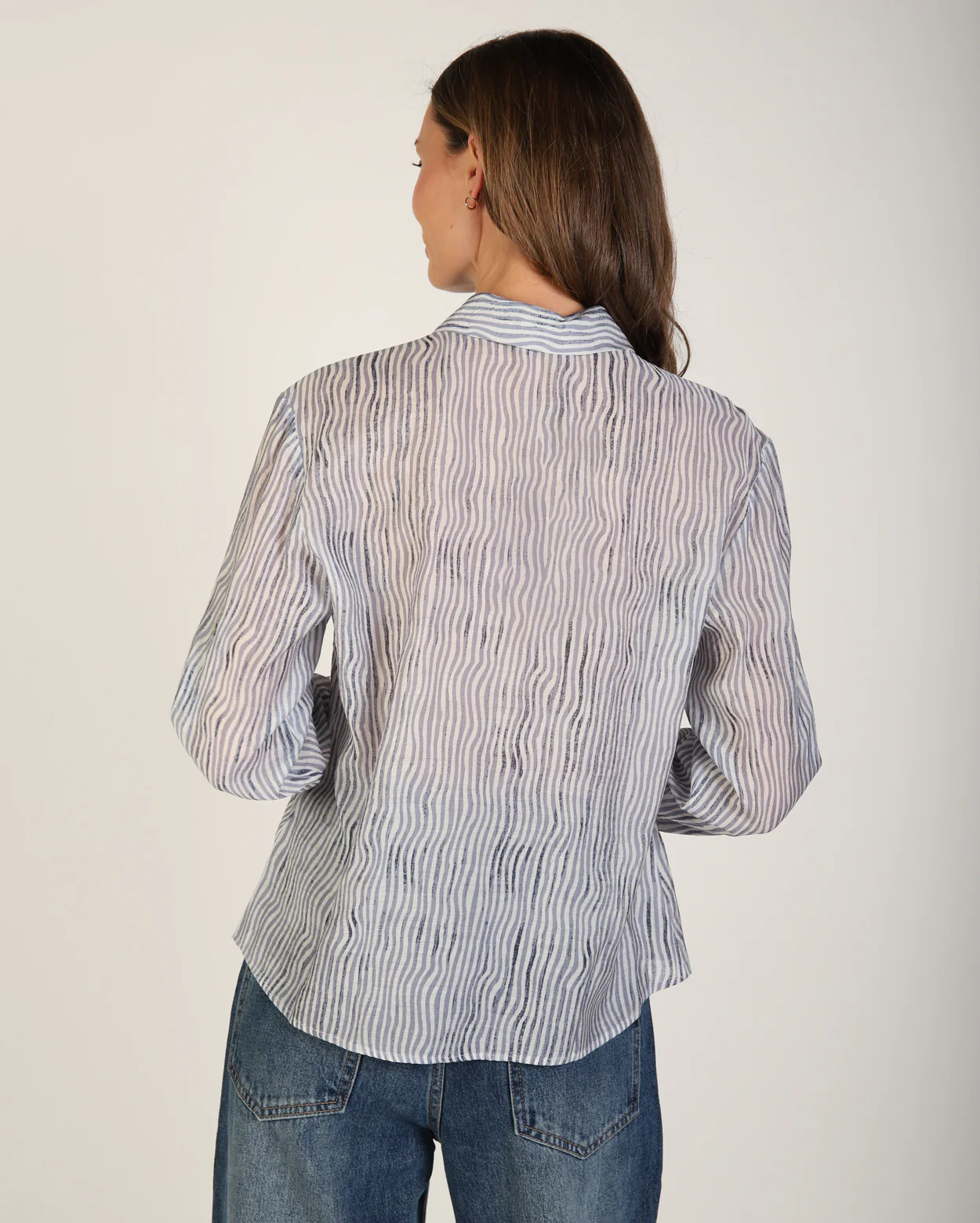 Alia Shirt  - Navy/White - Image 5