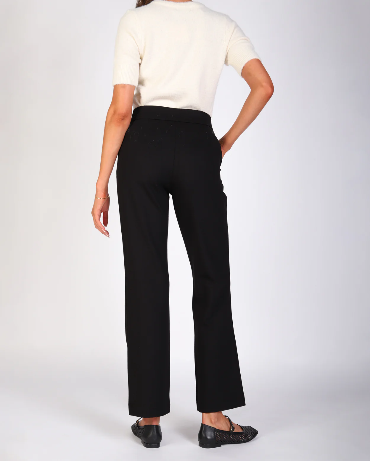 Amelia Straight Leg Ponte Pant - Black - Image 5