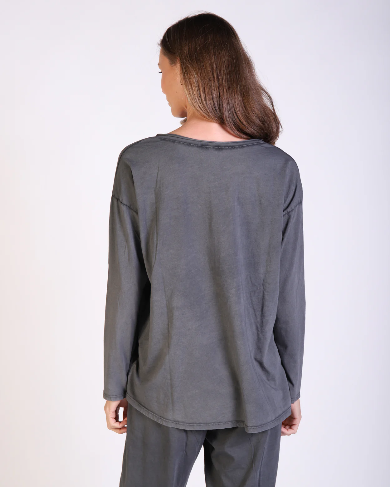 Ava Long Sleeve Tee - Charcoal - Image 3