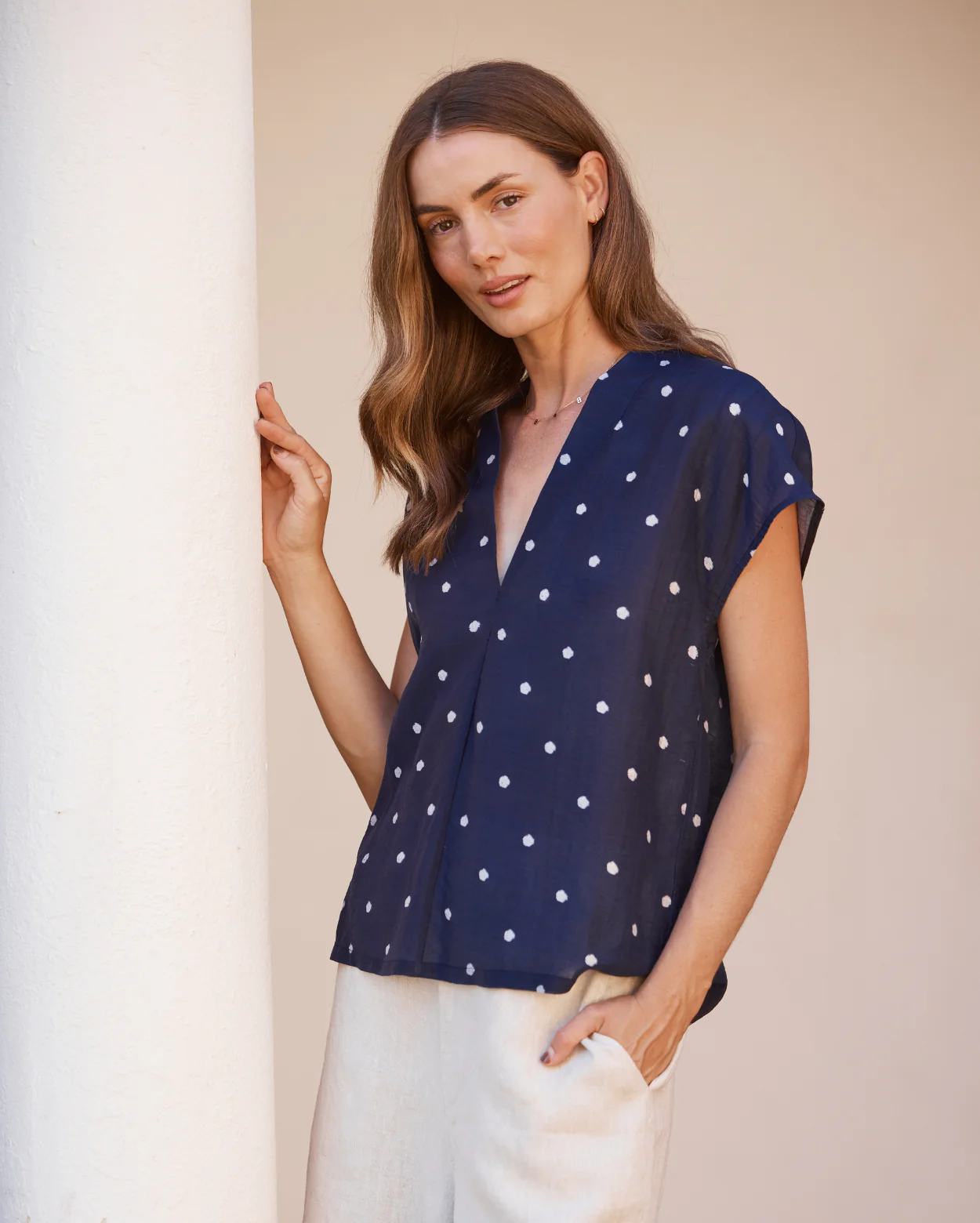 Charlotte Top - Navy/White - Image 3