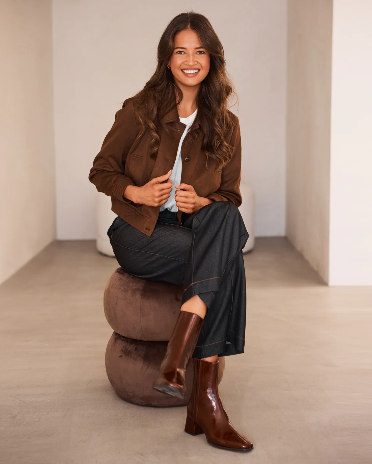 Clarissa Bomber Jacket - Camel - Image 4