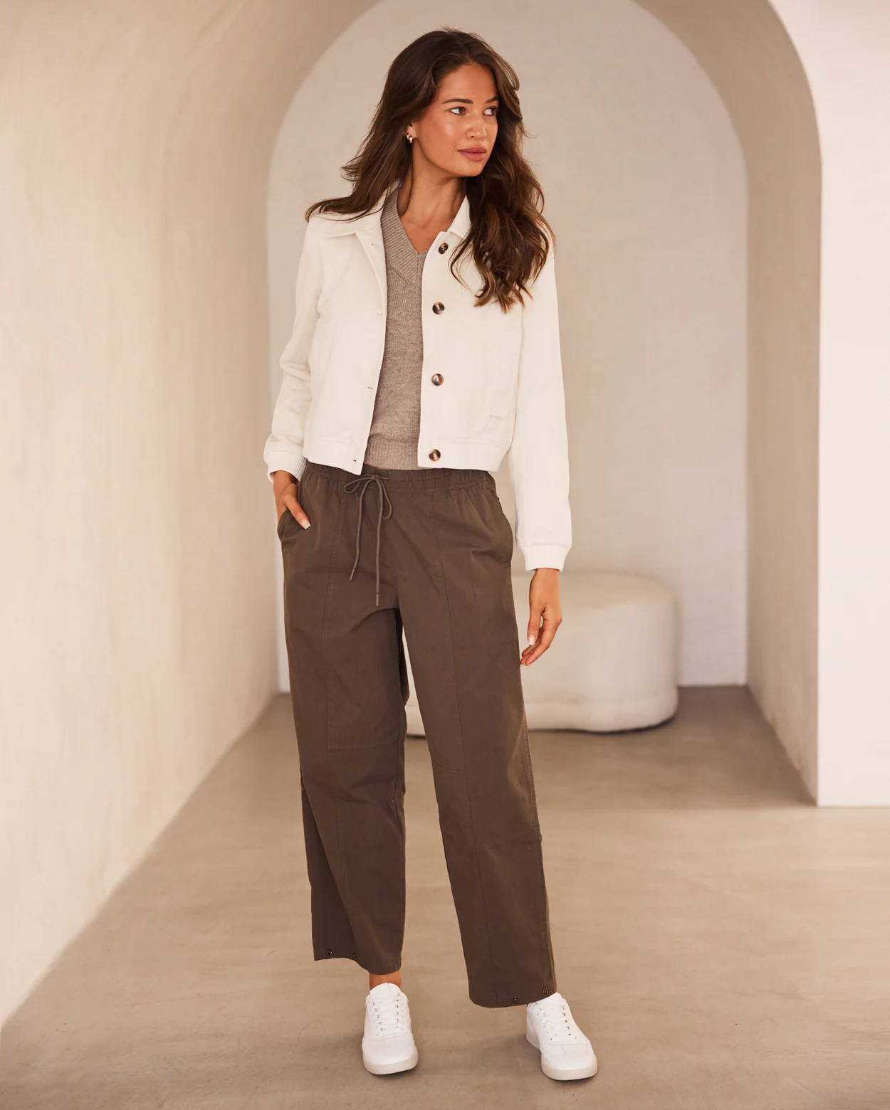 Clarissa Bomber Jacket  - Ecru - Image 2