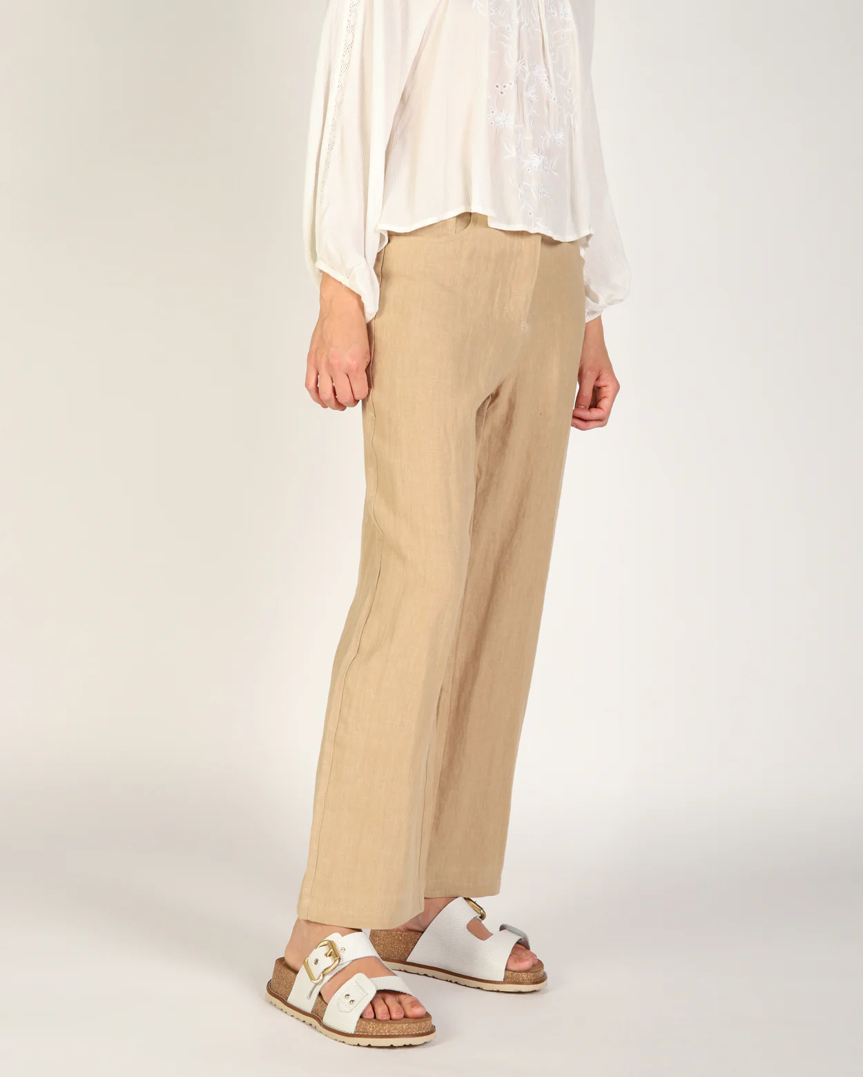 Lewi Linen Pant - Stone - Image 3