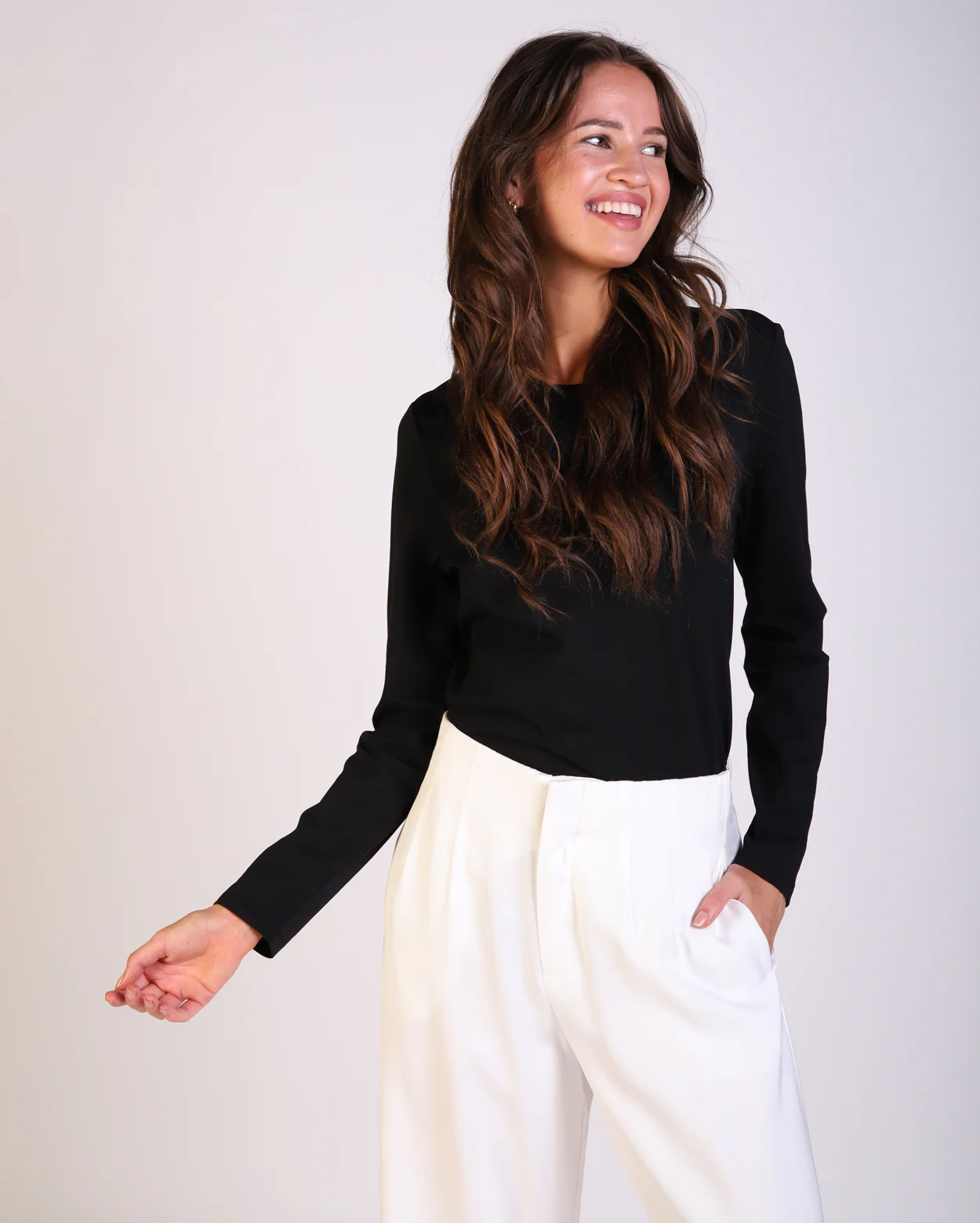 Lizzy Long Sleeve Tee - Black - Image 3