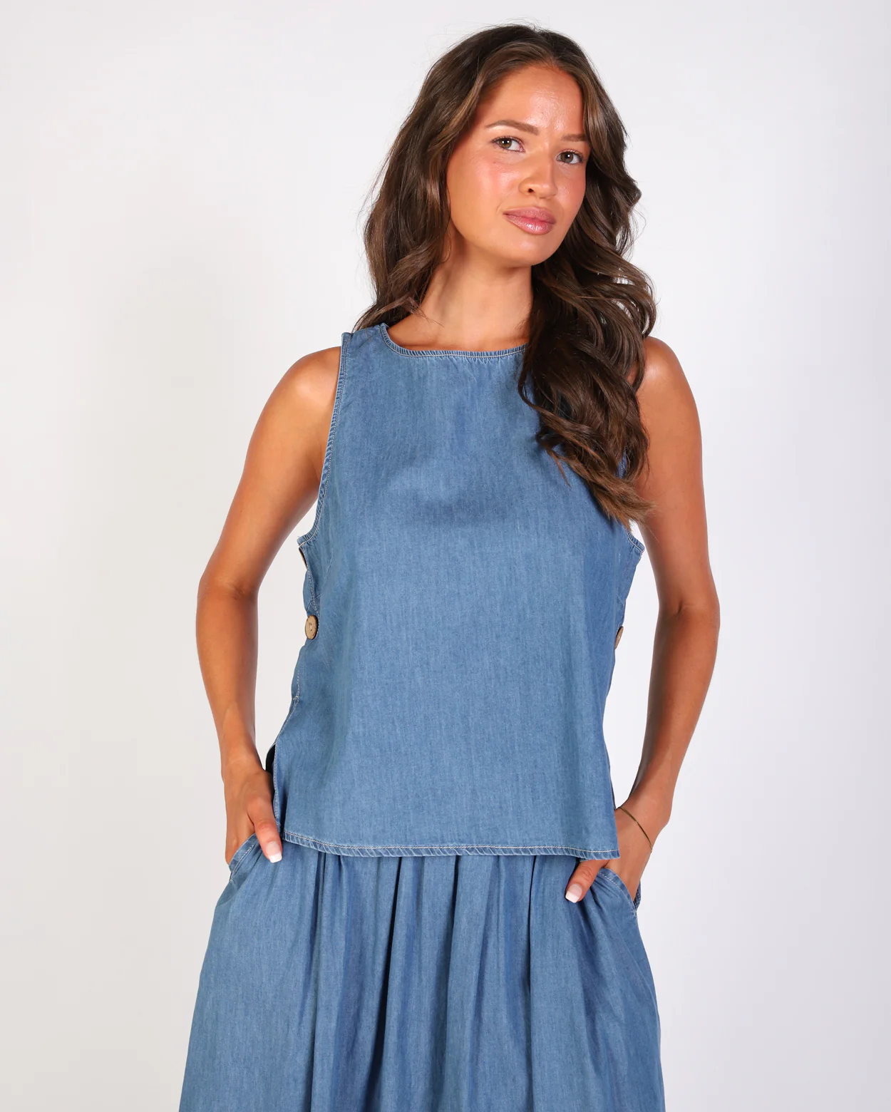 Melanie Top - Light Denim - Image 4