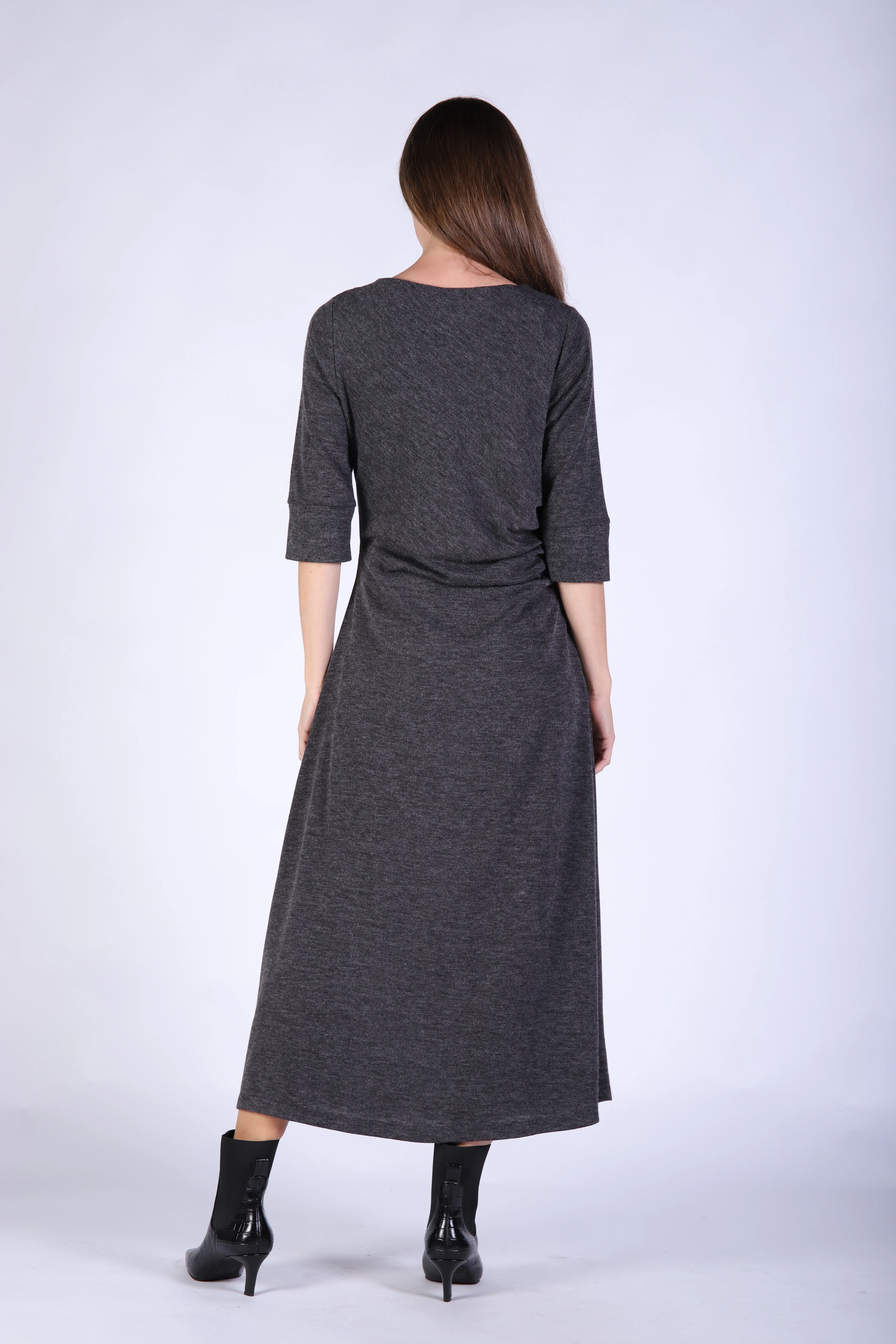 Mya Long Sleeve Dress - Charcoal - Image 4