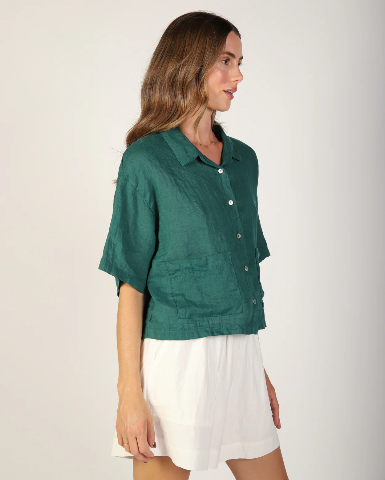 Nikki Linen Shirt - Seafoam - Image 2