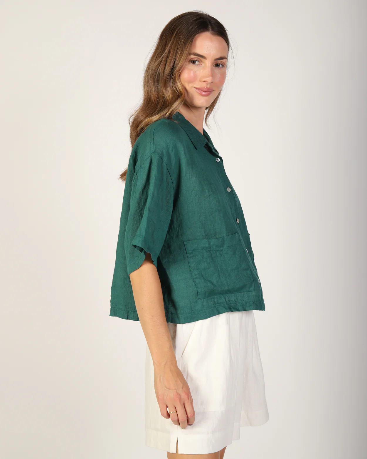 Nikki Linen Shirt - Seafoam - Image 3