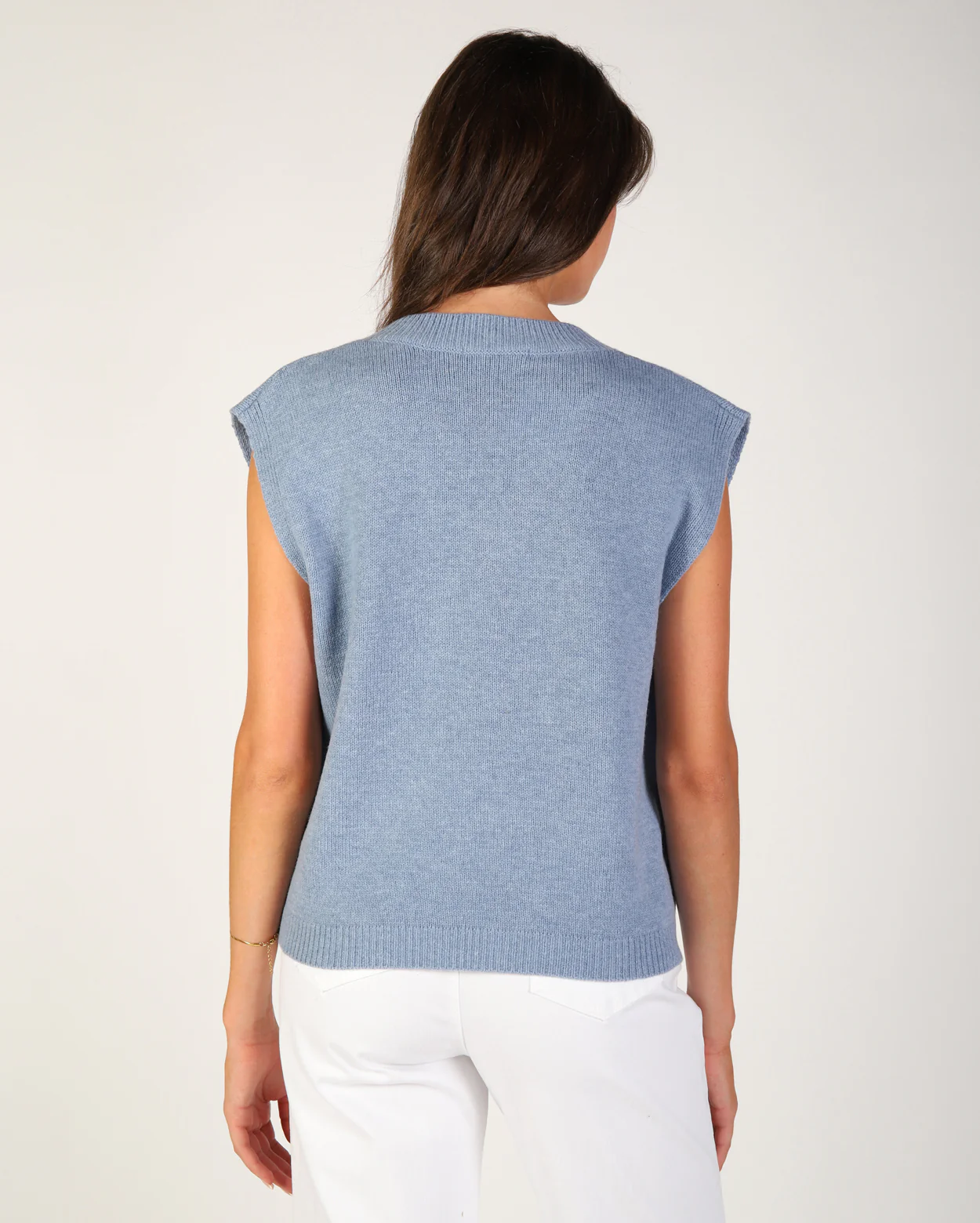 Olivia Knit Vest - Dusty Blue - Image 5
