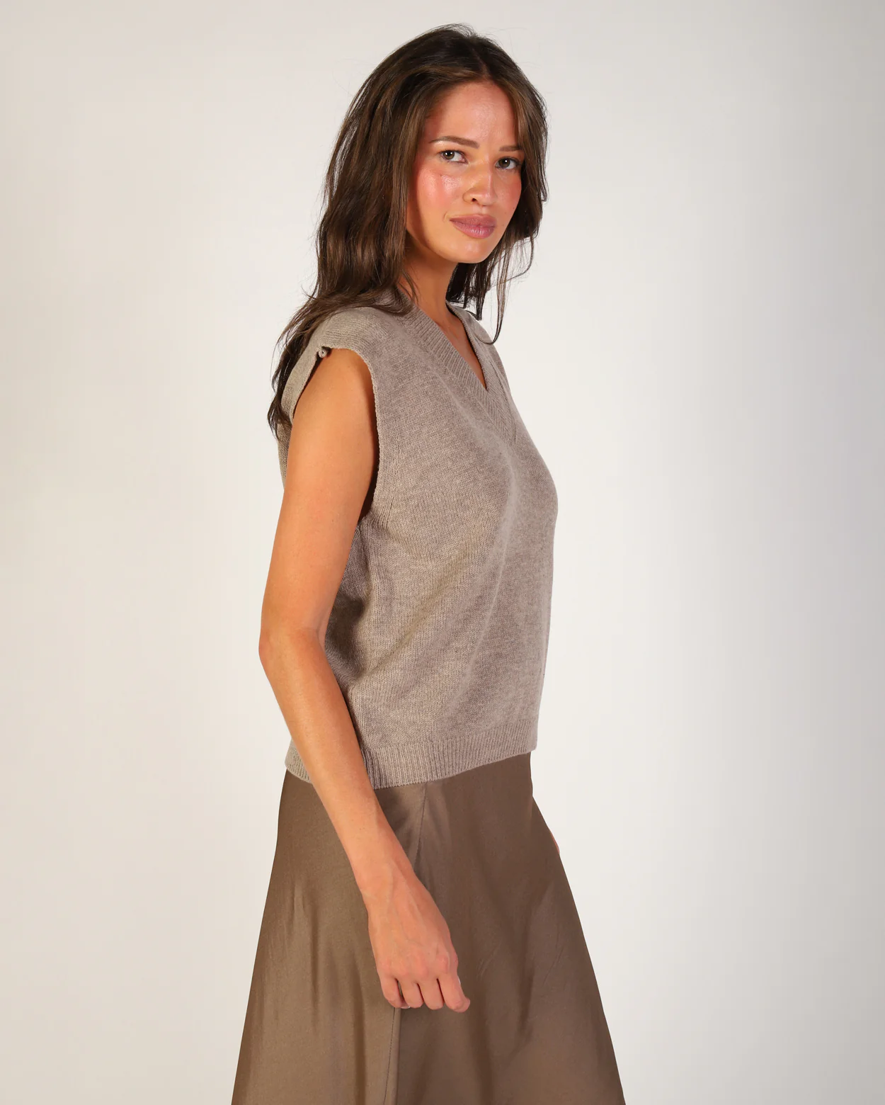 Olivia Knit Vest - Mocha - Image 4