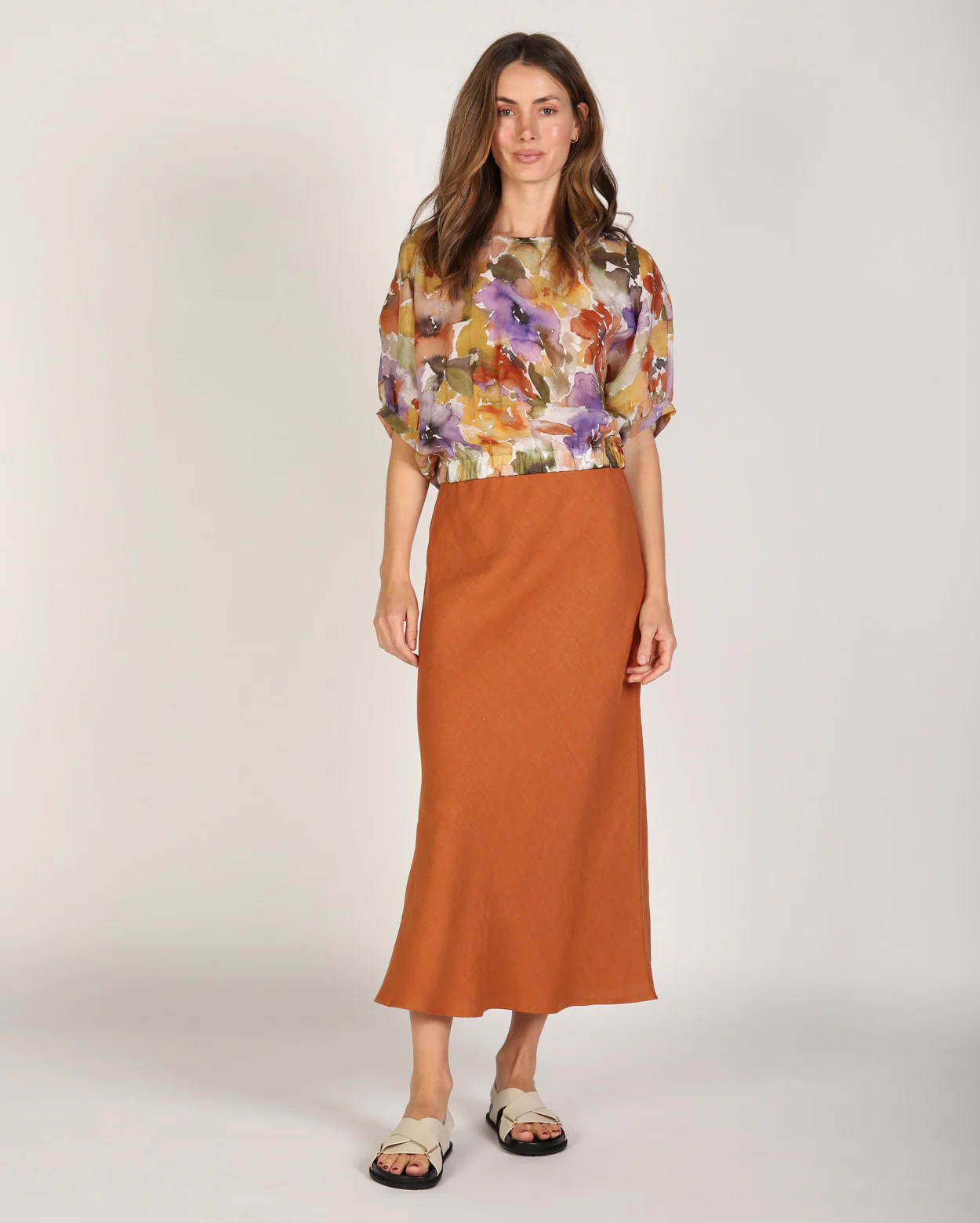 Rio Linen Skirt - Bronze