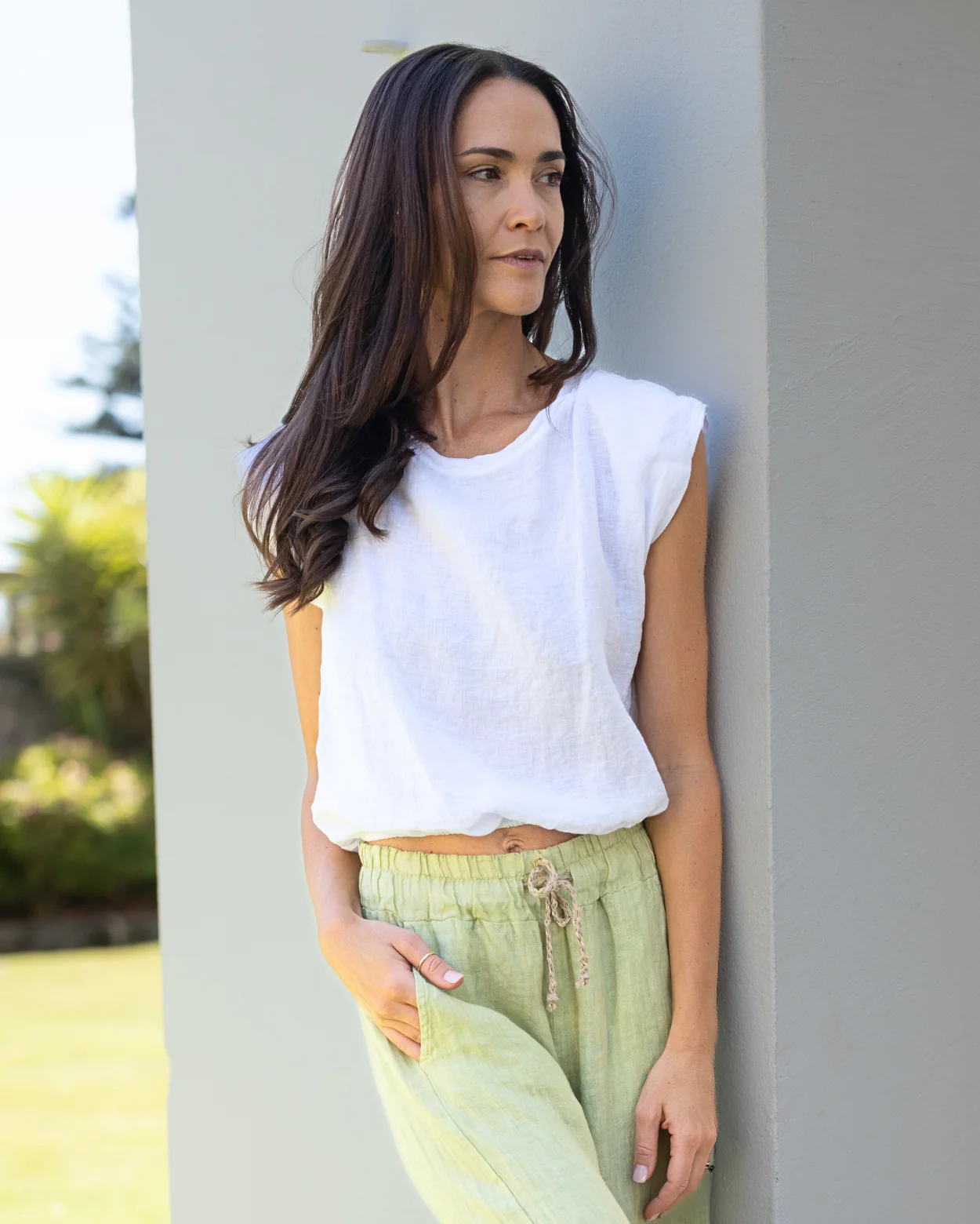 Sabine Linen Top - White - Image 2