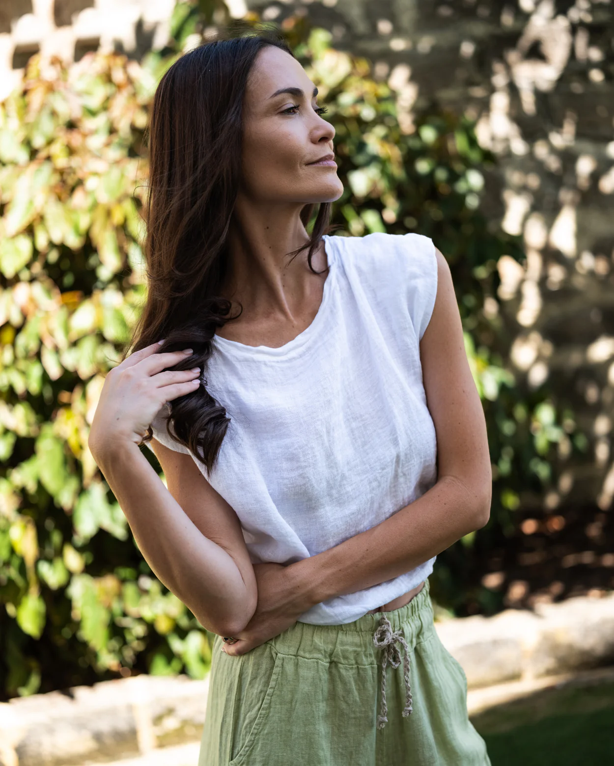 Sabine Linen Top - White - Image 4