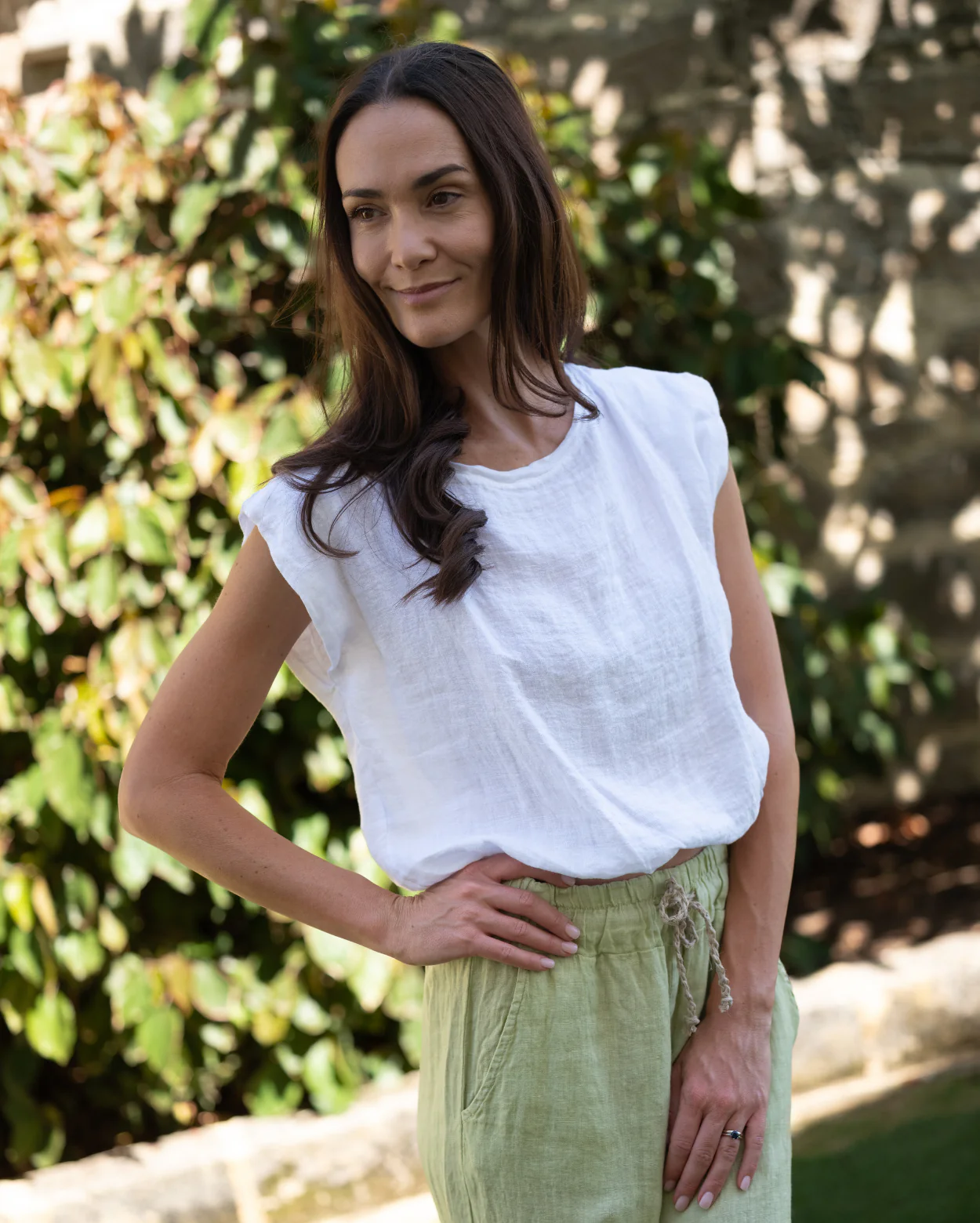 Sabine Linen Top - White - Image 5