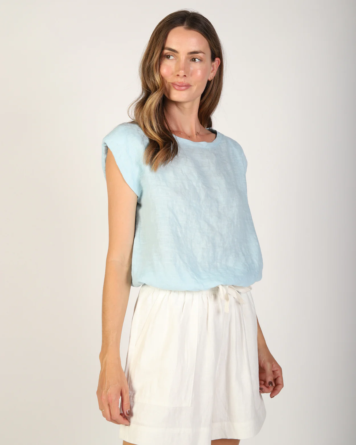 Sabrina Linen Top - Sky - Image 2