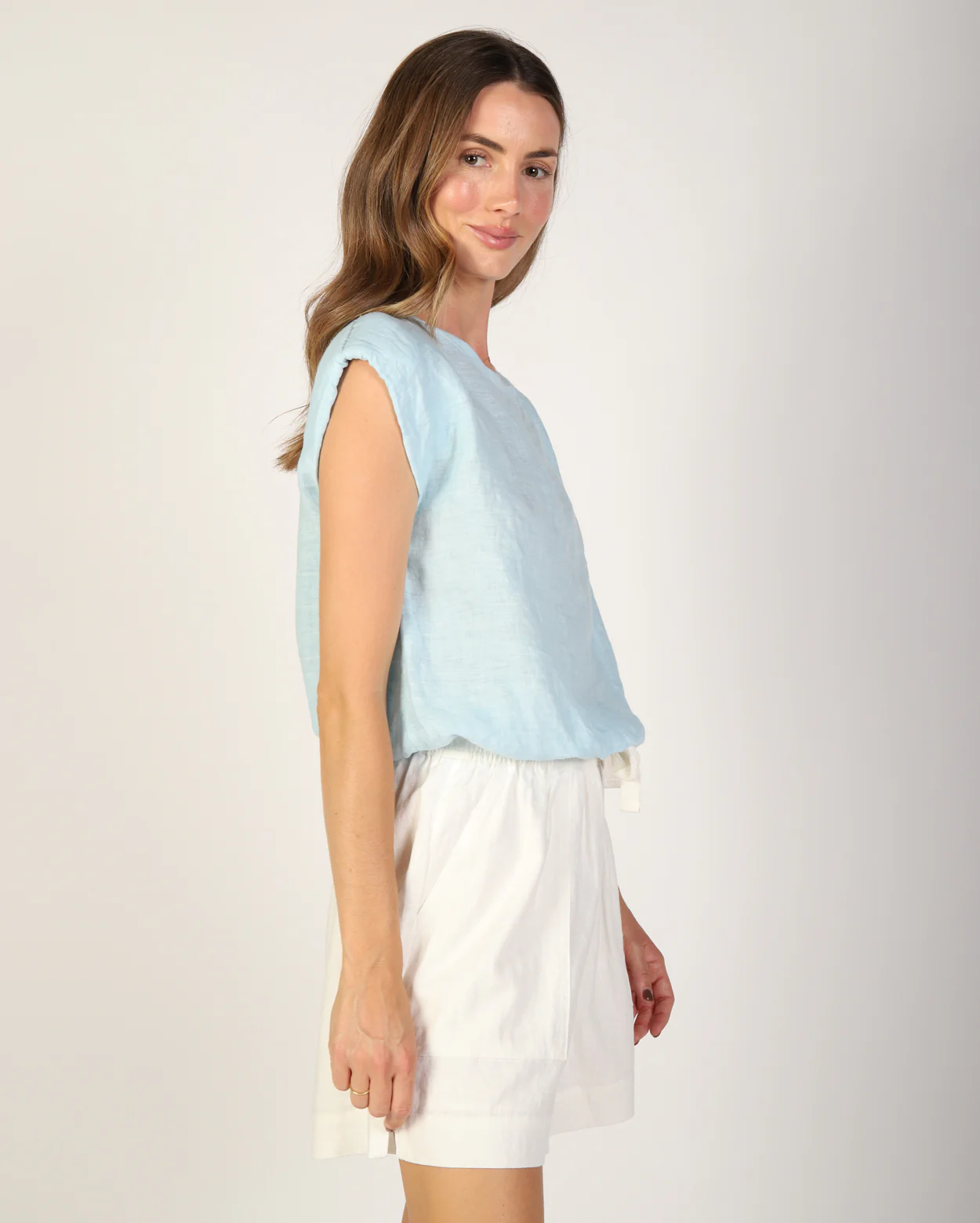 Sabrina Linen Top - Sky - Image 3