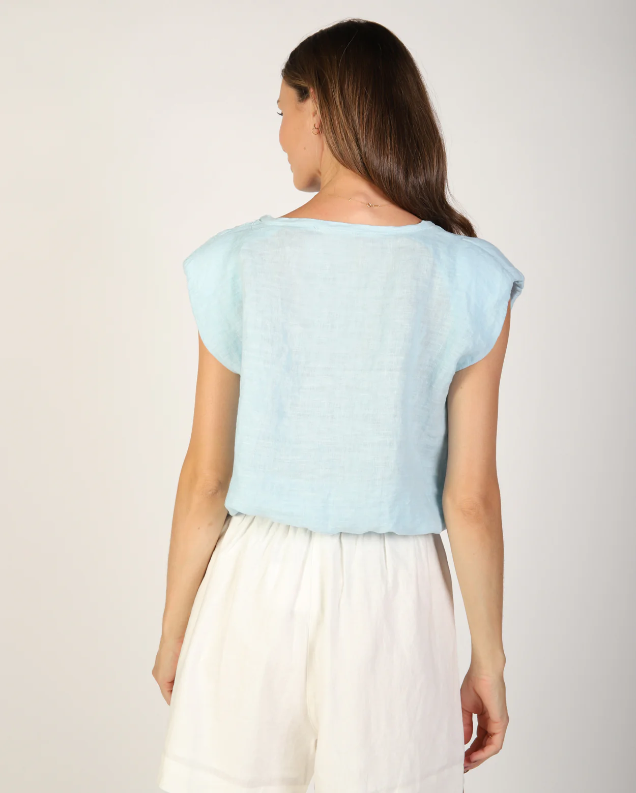 Sabrina Linen Top - Sky - Image 4