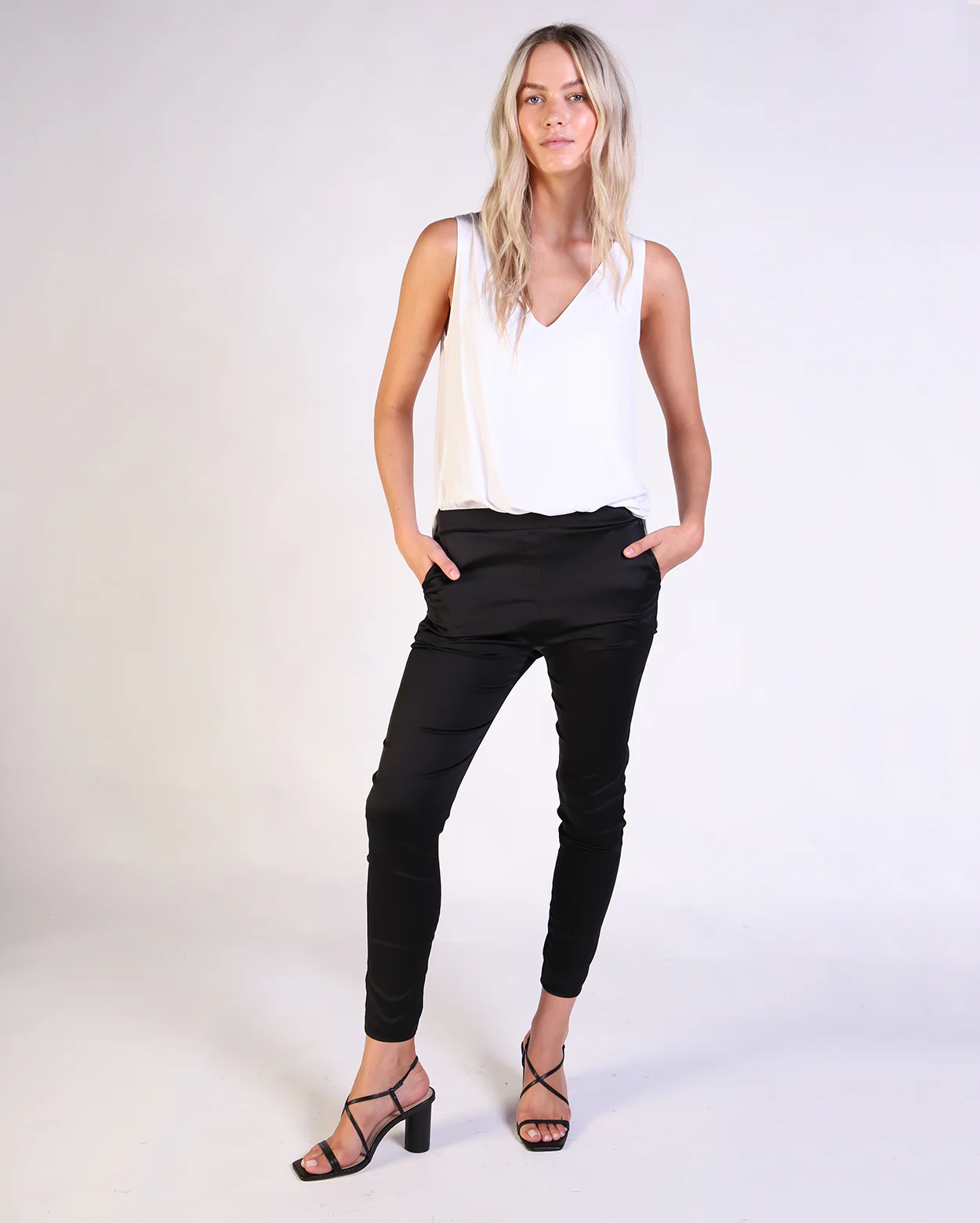 Satin Lucia Pant - Black