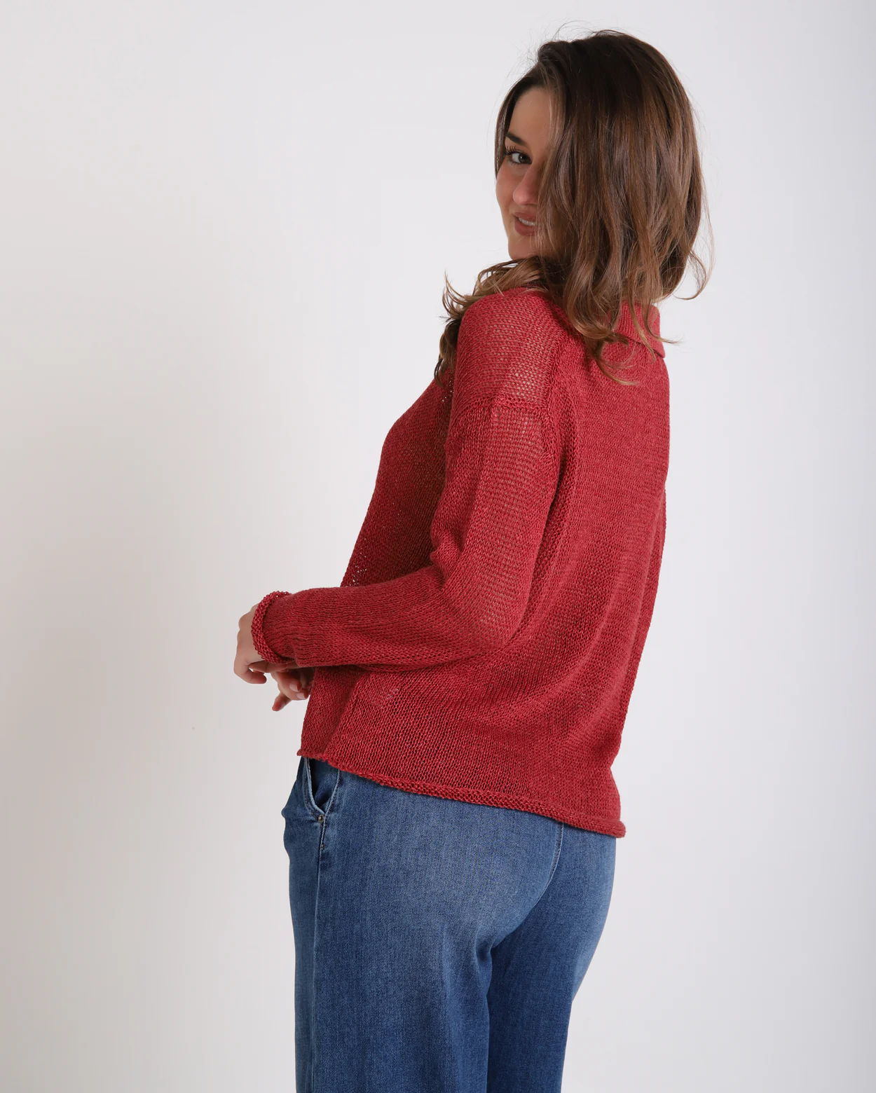 Shelley V-Neck Knit - Garnet - Image 3