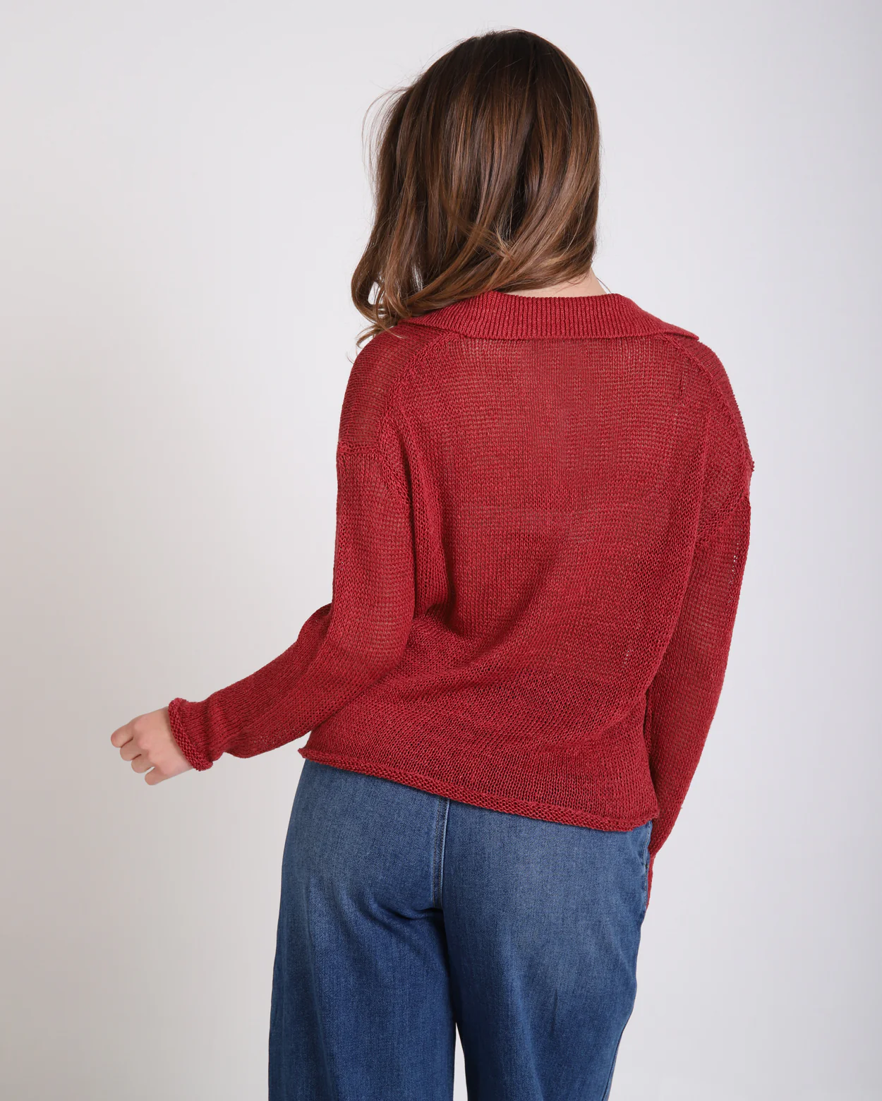 Shelley V-Neck Knit - Garnet - Image 4