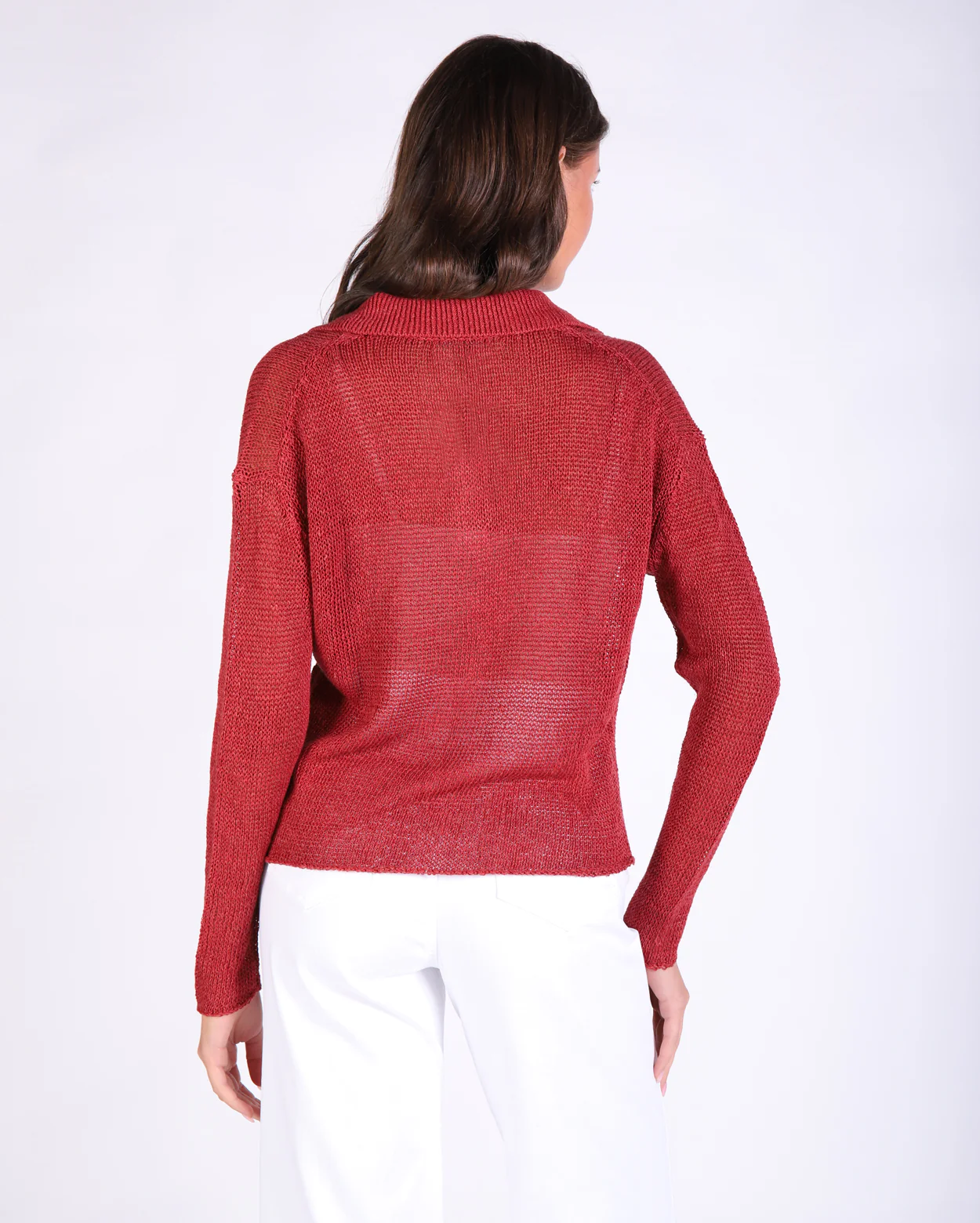 Shelley V-Neck Knit - Garnet - Image 8