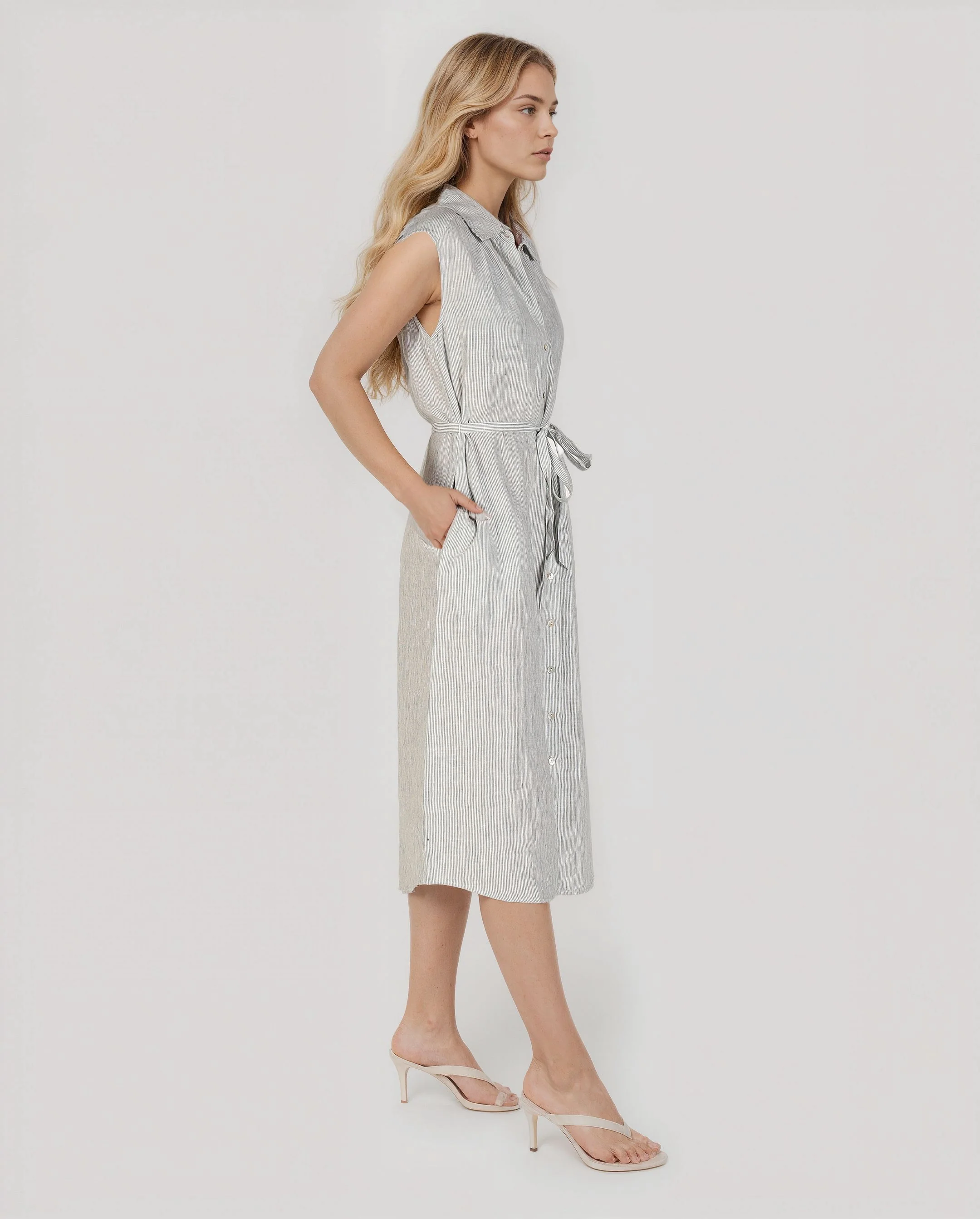 Tory Dress - Sage Stripe - Image 3