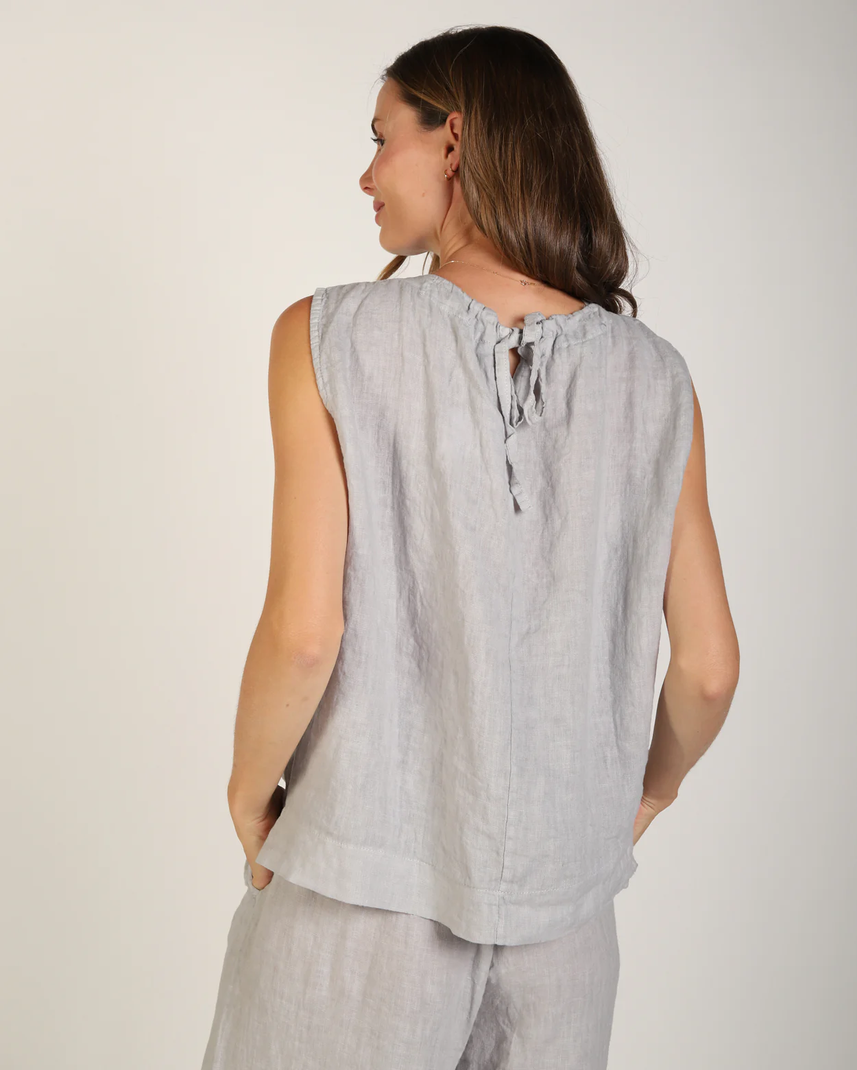 Xina Linen Top - Silver - Image 5