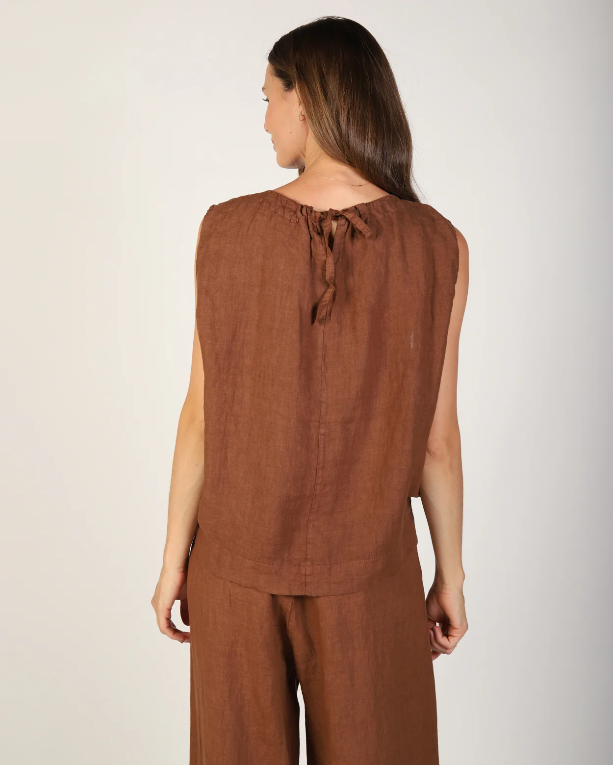 Xina Linen Top - Tobacco - Image 3