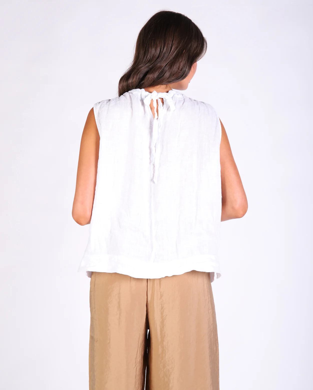 Xina Linen Top  - White - Image 4