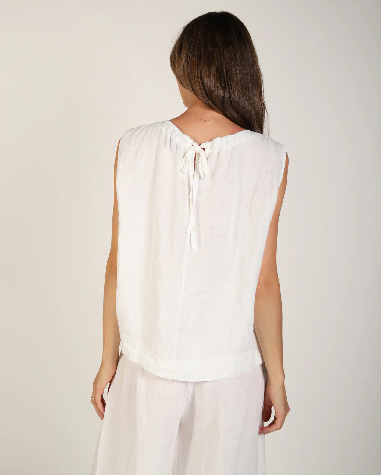 Xina Linen Top  - White - Image 5